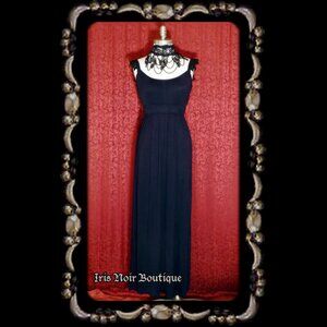 Victorian Maiden Sculpted Lace Shoulder Gothic Lolita Maxi Dress L